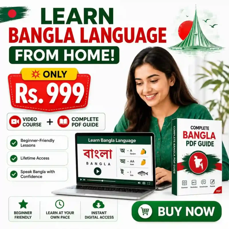 Learn Bangla Language from Home Video Course Complete PDF Guide Only Rs 999