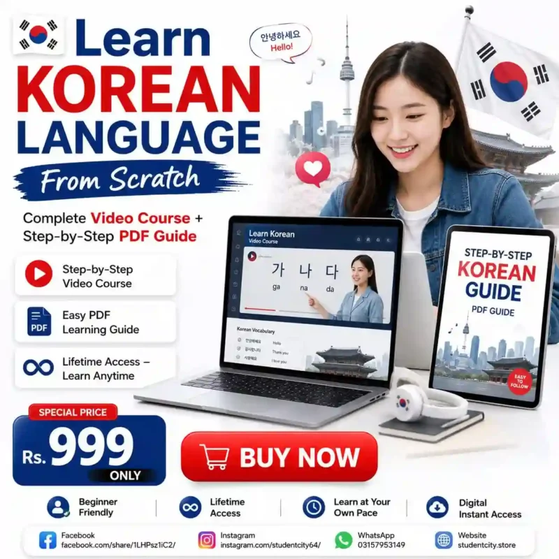 🇰🇷 Learn Korean Language from Scratch – Complete Course Only Rs. 999